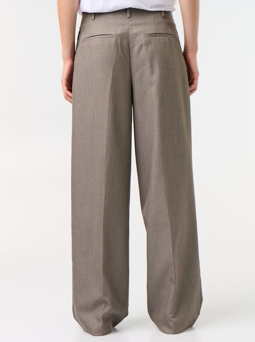 Wijde broek met hoge taille - Kiabi