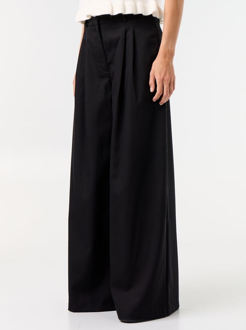 Wijde broek met hoge taille - Kiabi