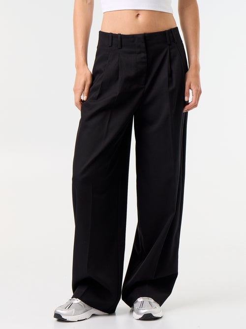 Wijde broek met hoge taille - Kiabi