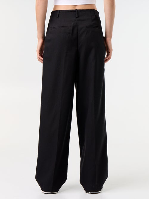 Wijde broek met hoge taille - Kiabi