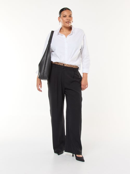 Wijde broek met luipaardprint - Kiabi