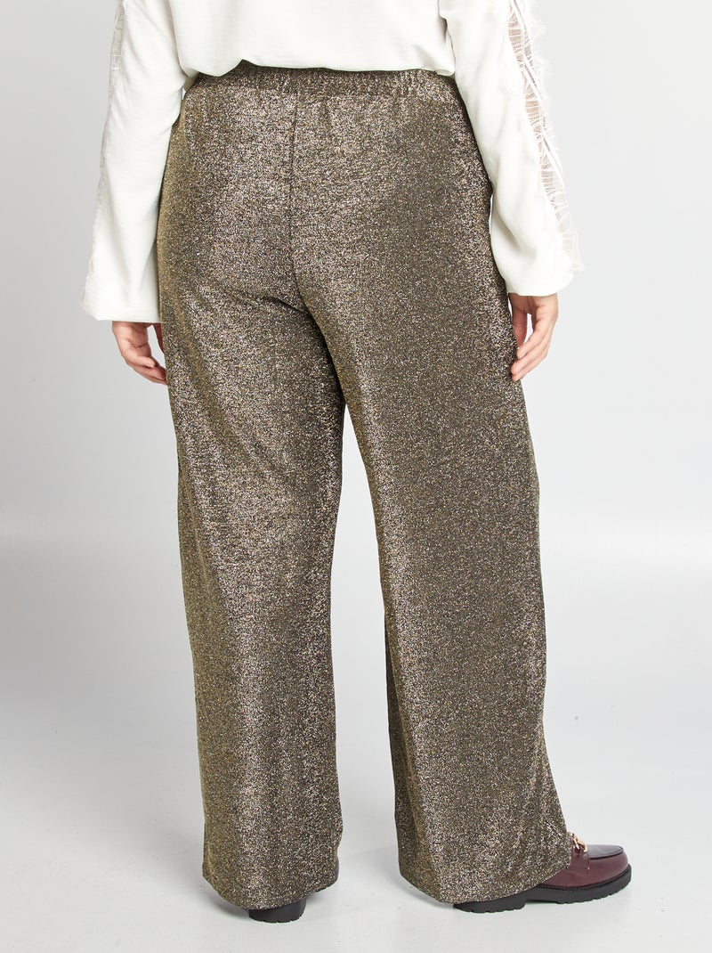 Wijde broek met pailletten zwart - Kiabi
