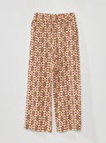 Wijde broek met print - BIEGE - Kiabi