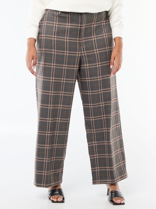 Wijde broek met ruitjes - Kiabi