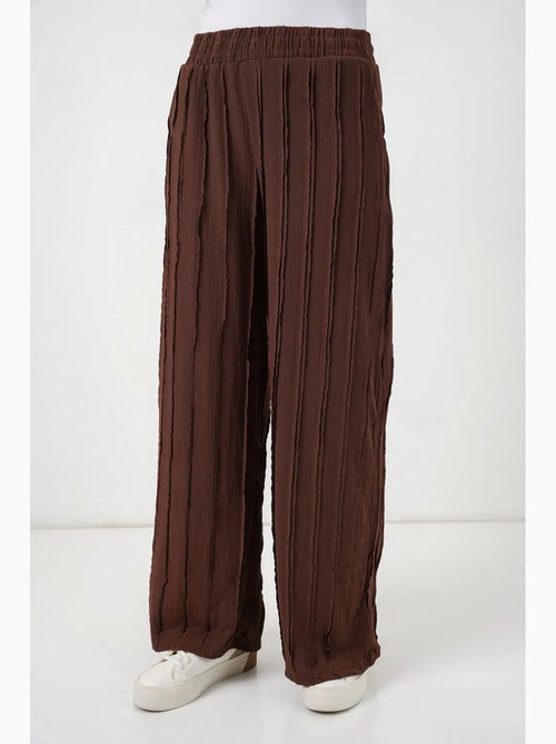 Wijde broek met textuur, instapmodel bdart - Kiabi