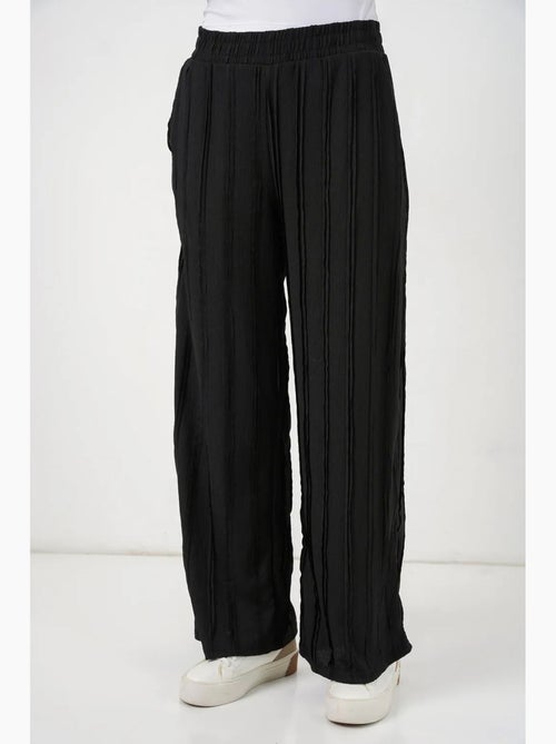 Wijde broek met textuur, instapmodel bdart - Kiabi