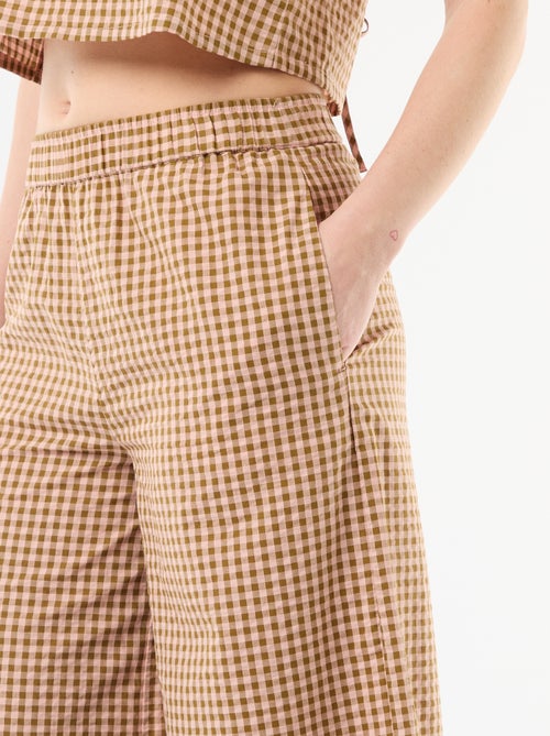 Wijde broek met Vichy-ruit - Kiabi