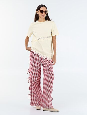Wijde broek met vichyruit
