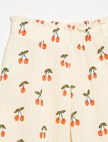 Wijde broek met volant onderaan
