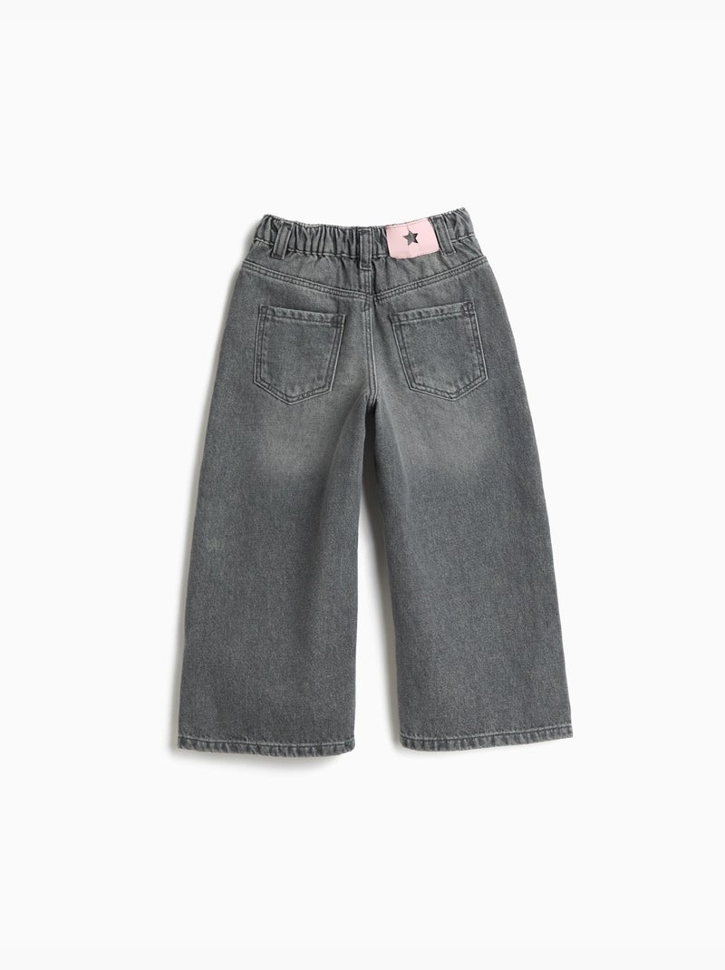 Wijde broek, mo fashion Grijs - Kiabi