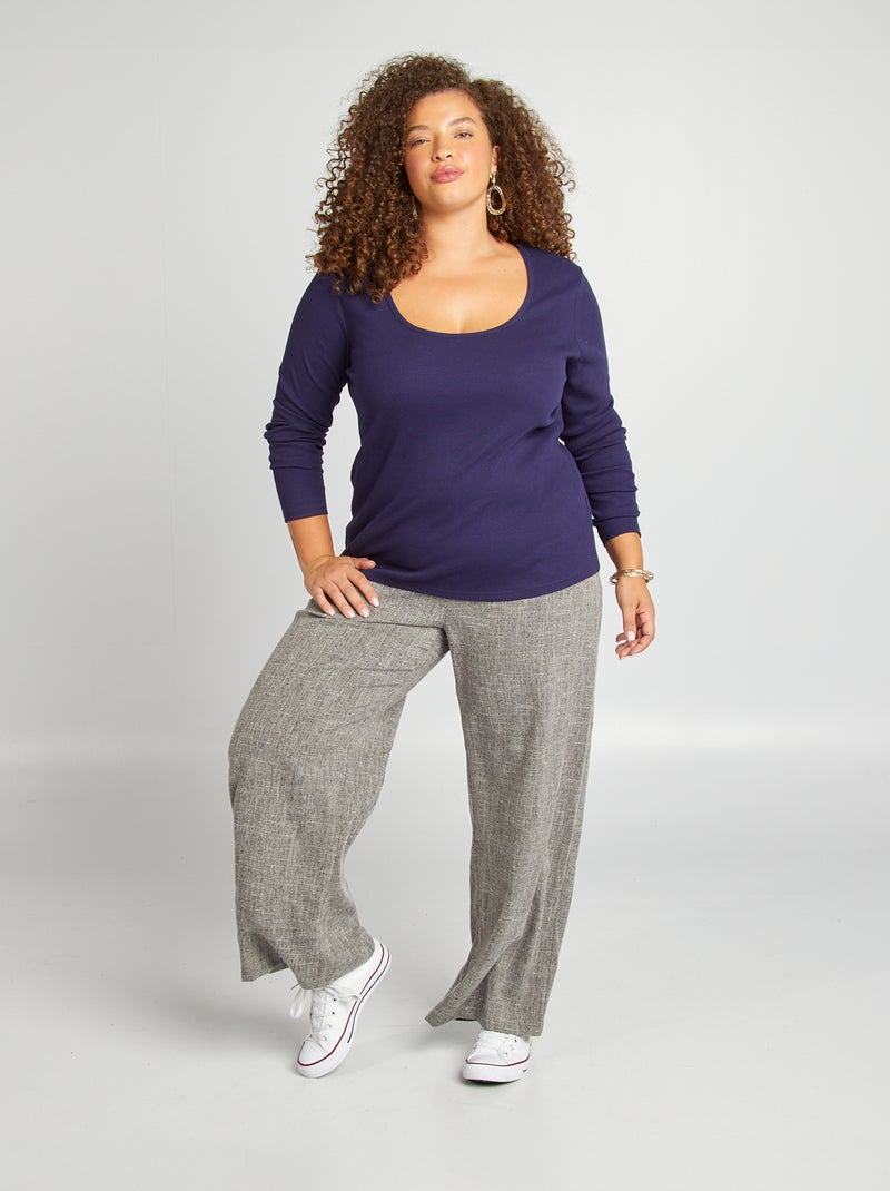 Wijde broek 'Only Carmakoma' GRIJS - Kiabi