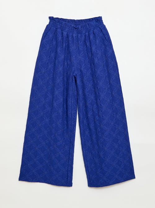 Wijde broek van broderie anglaise - Kiabi