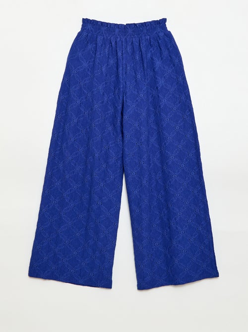 Wijde broek van broderie anglaise - Kiabi