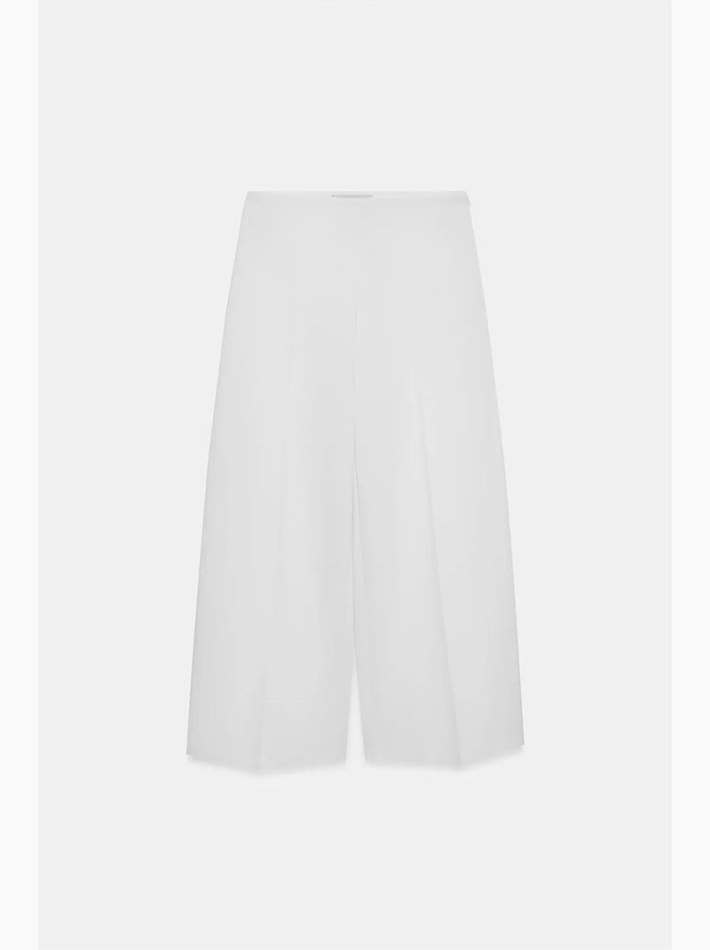 Wijde broek van crêpe met hoge taille dilvin Gebroken wit - Kiabi