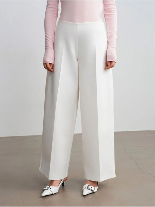 Wijde Broek Van Crêpe Met Hoge Taille - Kiabi Wijde Broek Van Crêpe Met Hoge Taille - Kiabi