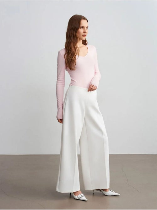 Wijde Broek Van Crêpe Met Hoge Taille - Kiabi Wijde Broek Van Crêpe Met Hoge Taille - Kiabi