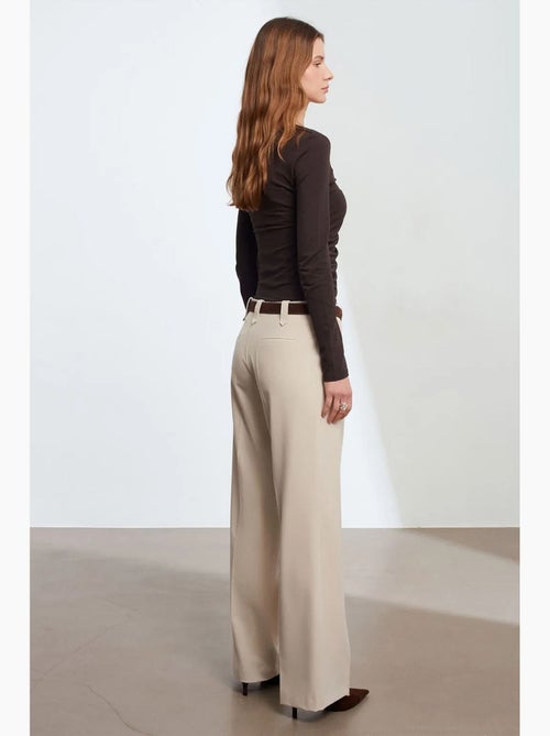 Wijde broek van crêpe met middelhoge taille dilvin - Kiabi Wijde broek van crêpe met middelhoge taille dilvin - Kiabi