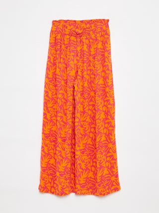 Wijde broek van crêpe