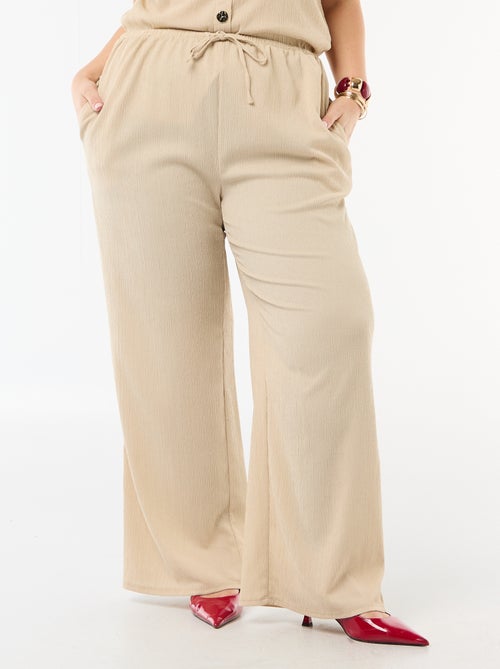 Wijde broek van crêpe tricot - Kiabi