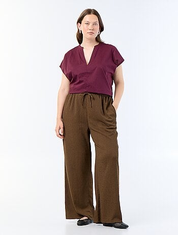 Wijde broek van crêpe tricot