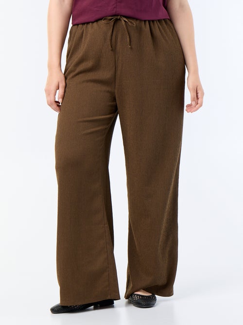 Wijde broek van crêpe tricot - Kiabi