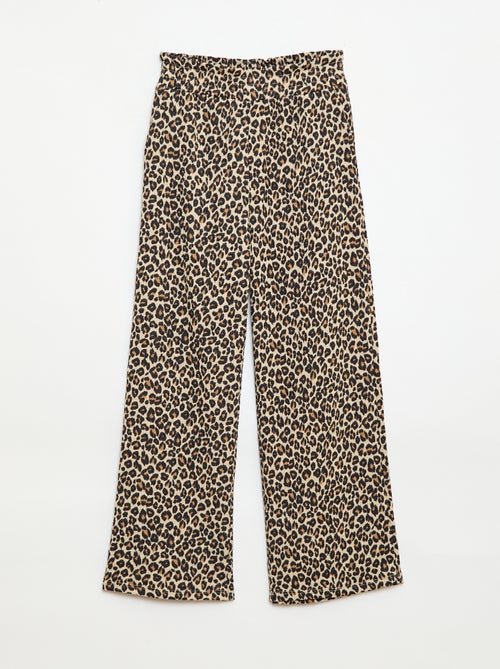 Wijde broek van crêpe tricot - Kiabi