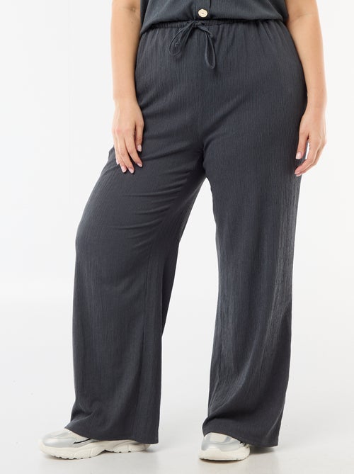 Wijde broek van crêpe tricot - Kiabi