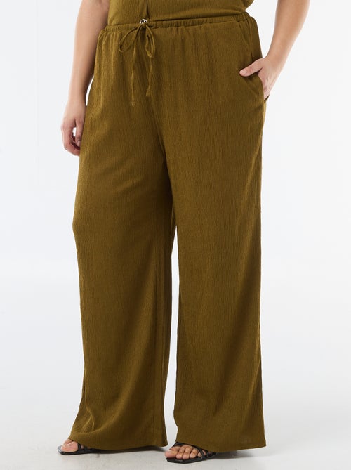 Wijde broek van crêpe tricot - Kiabi