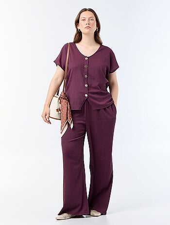 Wijde broek van crêpe tricot