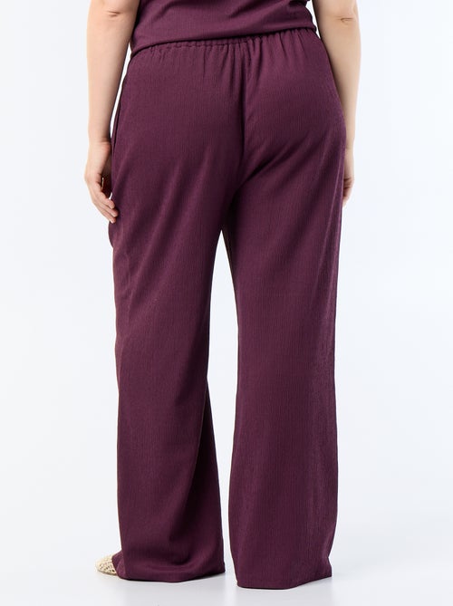Wijde broek van crêpe tricot - Kiabi