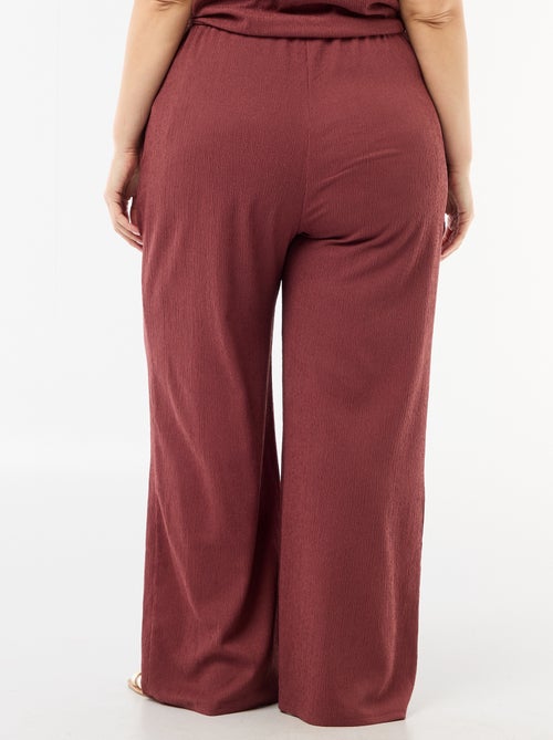 Wijde broek van crêpe tricot - Kiabi