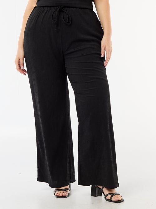 Wijde broek van crêpe tricot - Kiabi