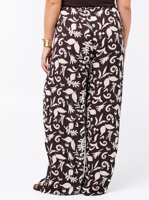 Wijde broek van crêpetricot - Kiabi