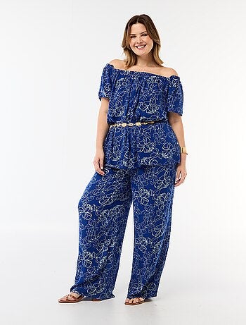 Wijde broek van crêpetricot