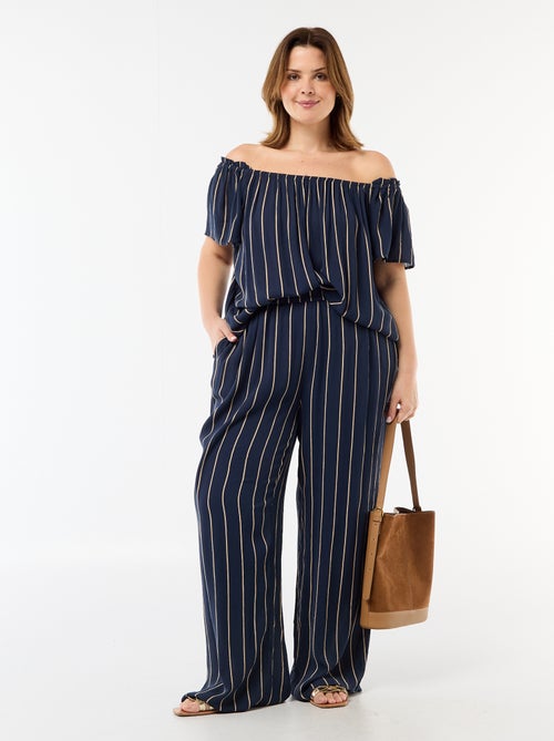 Wijde broek van crêpetricot - Kiabi