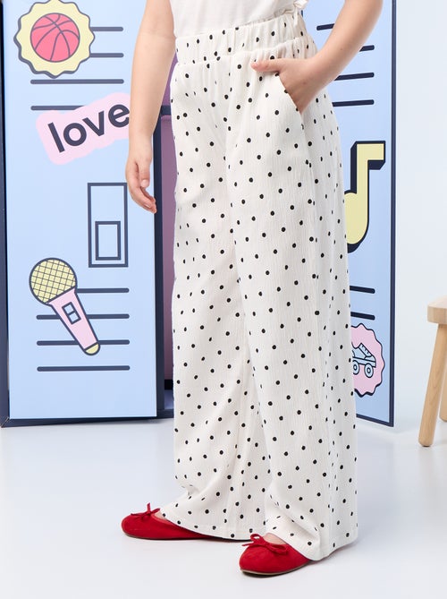 Wijde broek van crêpetricot - Kiabi Wijde broek van crêpetricot - Kiabi
