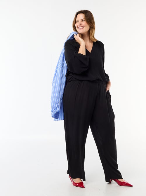 Wijde broek van crêpetricot - Kiabi