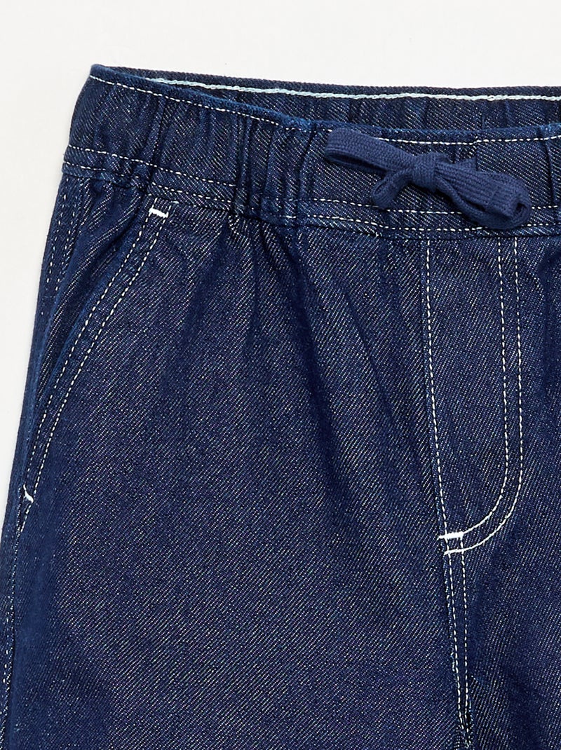 Wijde broek van denim Blauw - Kiabi
