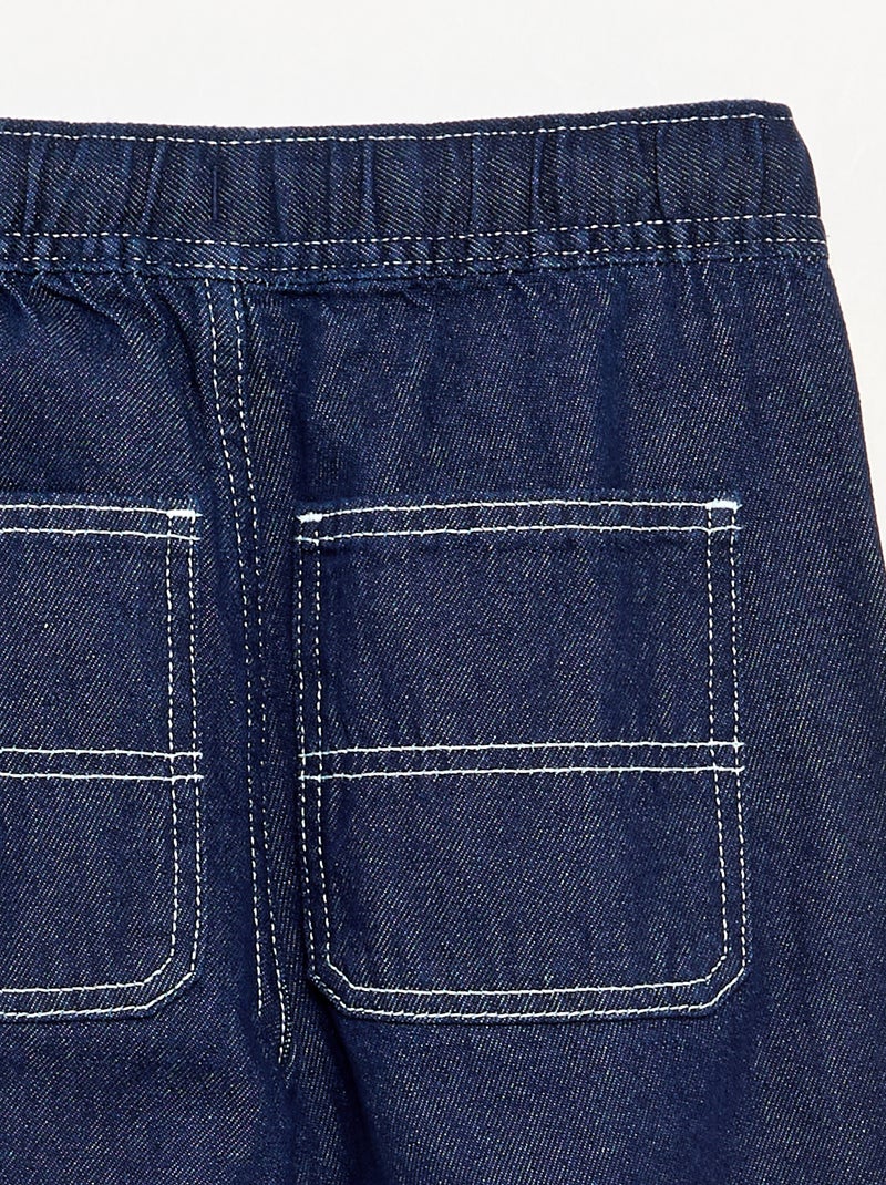 Wijde broek van denim Blauw - Kiabi