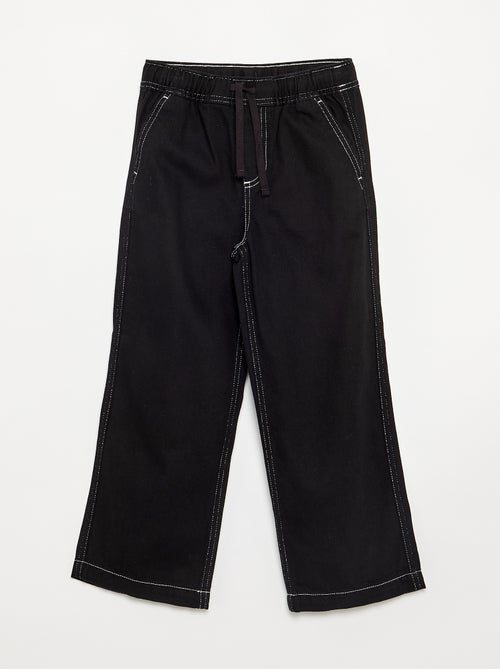 Wijde broek van denim - Kiabi