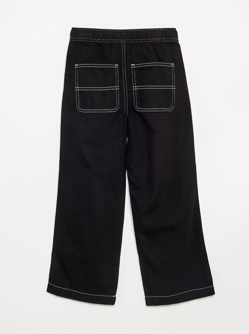 Wijde broek van denim - Kiabi