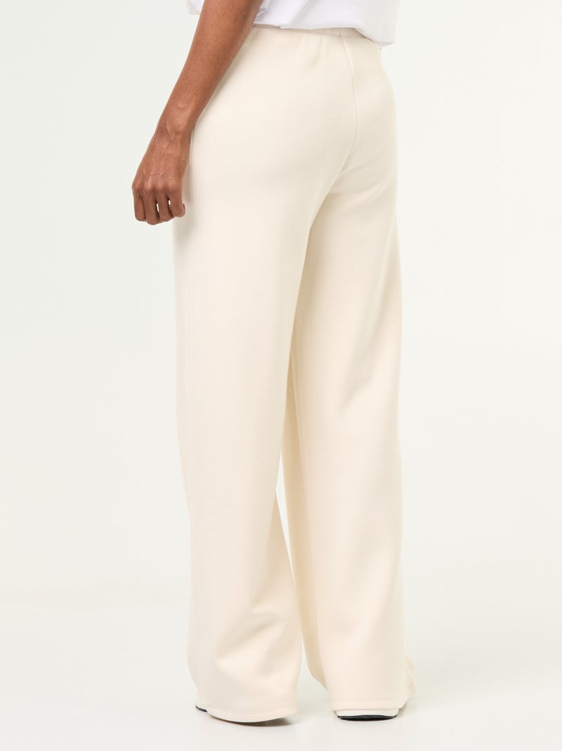 Wijde broek van fleece Biege - Kiabi