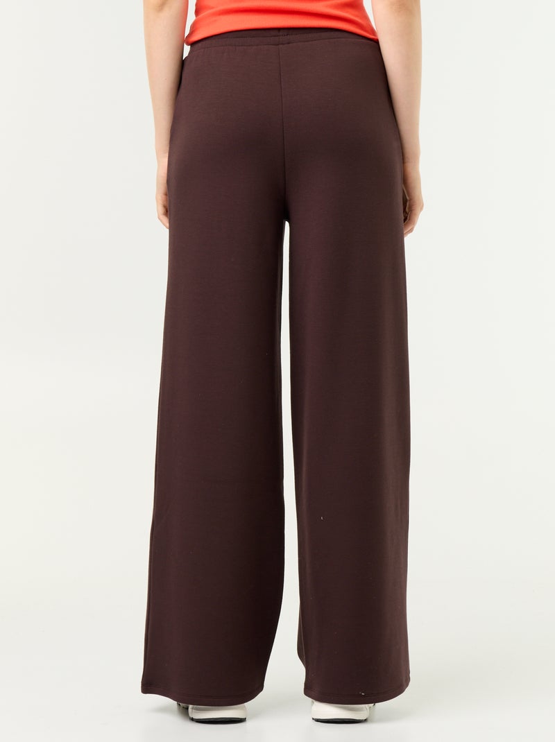 Wijde broek van fleece Bruin - Kiabi