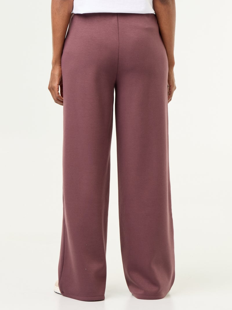 Wijde broek van fleece Paars - Kiabi