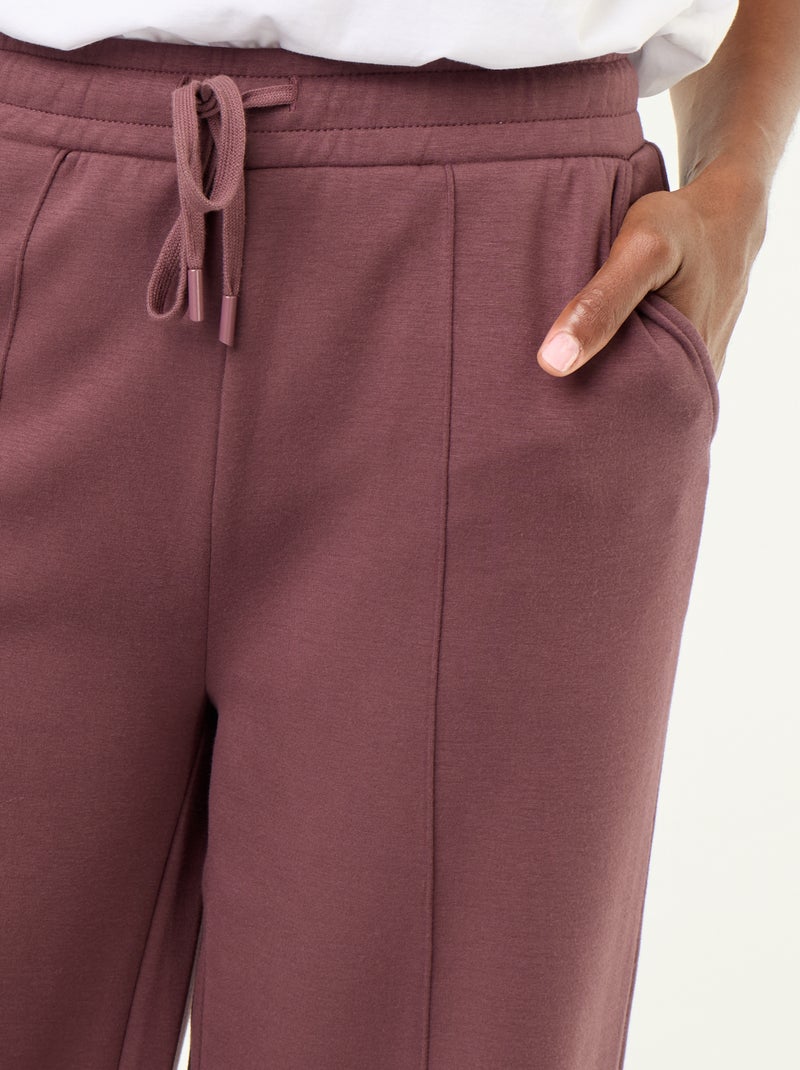 Wijde broek van fleece Paars - Kiabi