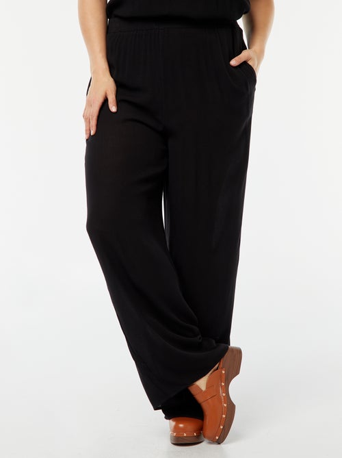 Wijde broek van gekreukte stof - Kiabi