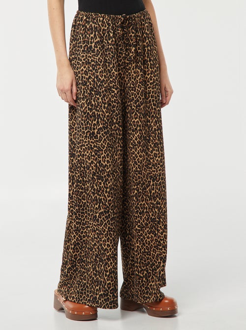 Wijde broek van geplooide stof - Kiabi