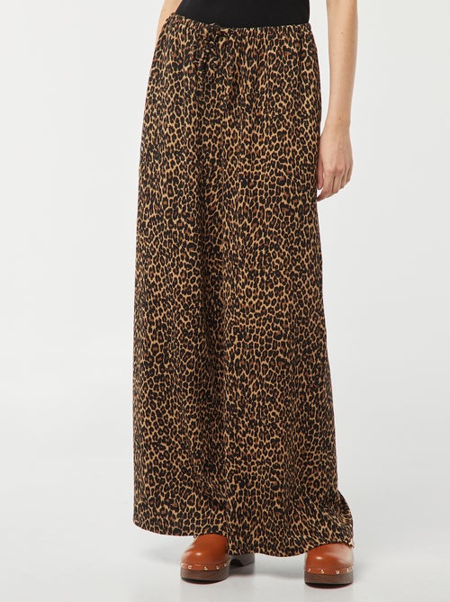 Wijde broek van geplooide stof - Kiabi