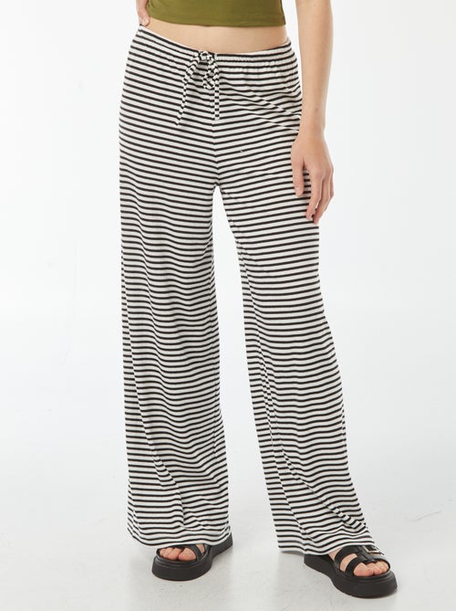 Wijde broek van gestreepte stof - Kiabi