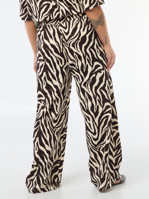 Wijde broek van gewafelde stof - Kiabi